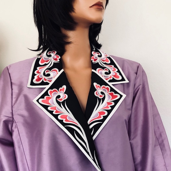 Bob Mackie Wearable Art Silk XL Jacket Designer - Picture 6 of 7